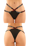 Vibes Fuck Off Buddy Pack 2 Pc. Cutout Lace Panty & Caged Thong S/m Black