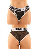 Vibes Fuck Off Buddy Pack 2 Pc. Lace Boyfriend Brief & Lace Thong S/m Black/white