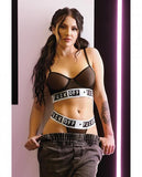 Vibes Fuck Off Longline Mesh Bra & G-string Panty M/l Black