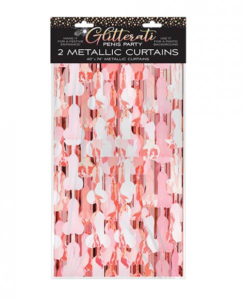 Glitterati Penis Foil Curtain Set Of 2