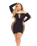 Pink Lipstick Diamond Drippin Dress W/rhinestone Detail (fits Up To 3x) Black Qn
