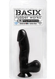 Basix Rubber Works - 6.5 Inch Dong With Suction Cup - Black