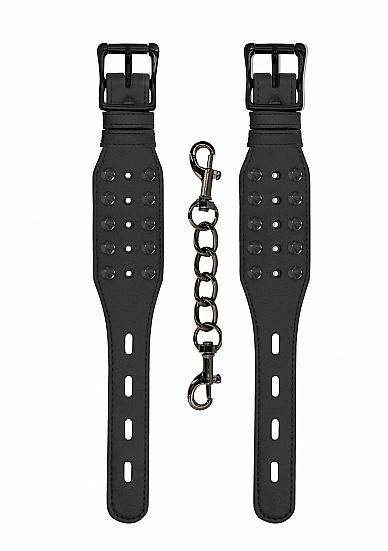 Ouch! Skulls And Bones Handcuffs With Spikes Black