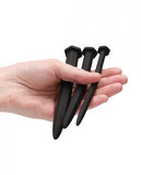 Silicone Rugged Nail Plug Set - Urethral Sounding -  Black