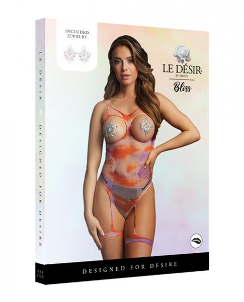 Shots Le Desir Open-cup Strappy Teddy & Dazzling Sticker O/s