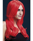Smiffy Fever Wig Khloe Red 26 inches Long Wave Center Part