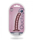 Shots Ouch! Beaded Silicone 5 In. G-spot Dildo Rose Gold