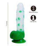 Leif 7 In 420 Pot Leaf Print Silicone Dong