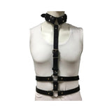 Female Chest Harness With Choker - Black