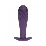 Ouch! Smooth Silicone Ribbed Anal Plug 4.6 in. Metallic Purple
