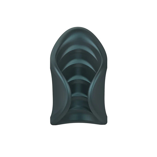 MAN WAN Starter Travel Size Silicone Vibrating Masturbator Pine Grey