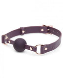 Fifty Shades Cherished Leather Ball Gag Purple