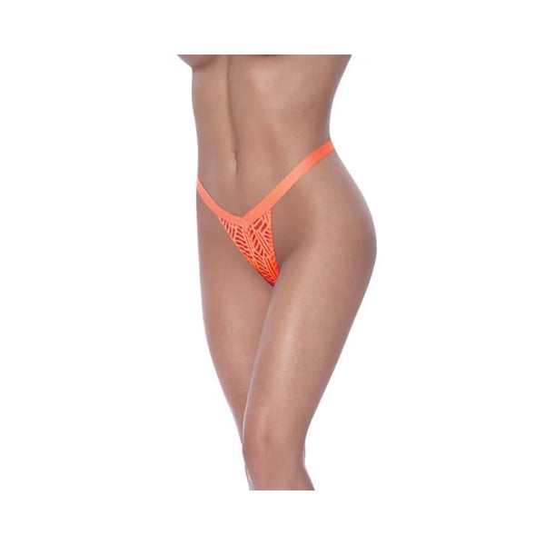 Magic Silk Rude Awakening Split Crotch Thong Neon Orange L/xl
