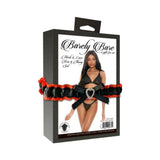 Barely Bare Mesh & Lace Bra & Thong Set Black Os