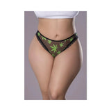 Hazy Dayz Panty W/ Open Back Pot Leaf 2xl