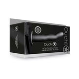 Ouc! Curved Hollow Strap-on 8 In. Gunmetal Gray