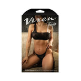 Fantasy Lingerie Vixen Do Not Disturb Pearl Bralette & Crotchless Pearl Thong Black O/s