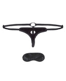 Lux Fetish Velvet Bikini Strap On - Black