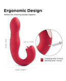 Joi App Controlled Thrusting G-Spot Vibrator & Clit Licker - Red
