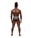 Sheer Prints Mesh Poly Spandex Thong Optical L/XL