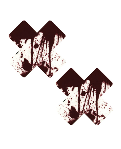 Neva Nude Blood Splatter X Factor Pasties - Red/White O/S