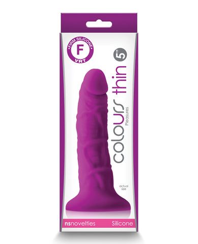 Colours Pleasures 5" Thin Dildo - Purple