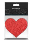 Pretty Pasties Glitter Hearts Red/Silver - 2 Pair