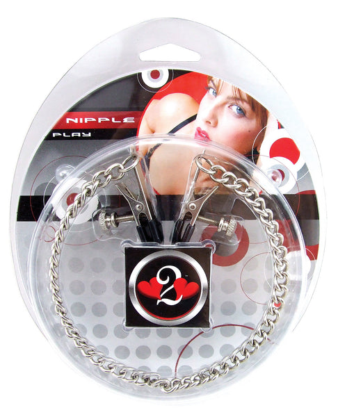 Heart 2 Heart Alligator Nipple Clamps w/Chain - Chrome