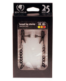 Blackline Broad Tip Adjustable Nipple Clamps w/Chain - Black
