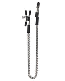 Adjustable Alligator Nipple Clamps w/Silver Chain, Bondage Blindfolds & Restraints,- www.gspotzone.com