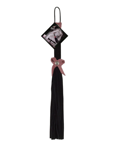 Ruff Doggie 12" Love Knot Flogger - Black w/Pink Bow