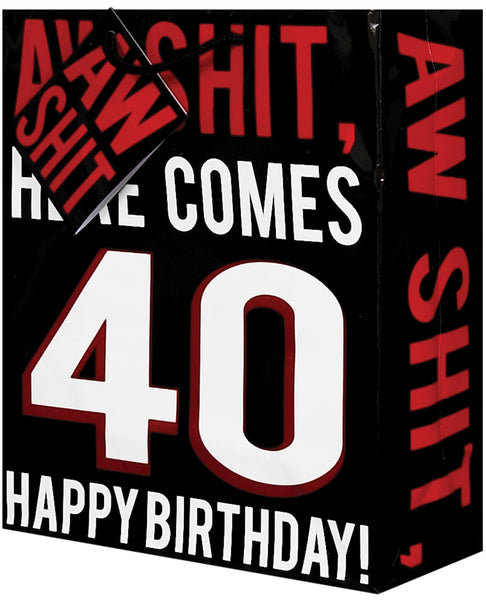 Aw Shit Here Comes 40 Gift Bag, Bachelorette & Party Supplies,- www.gspotzone.com