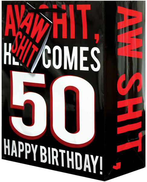 Aw Shit Here Comes 50 Gift Bag, Bachelorette & Party Supplies,- www.gspotzone.com