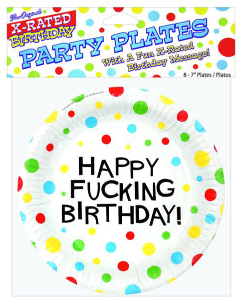 7" Happy Fucking Birthday Plates - Bag of 8, Bachelorette & Party Supplies,- www.gspotzone.com