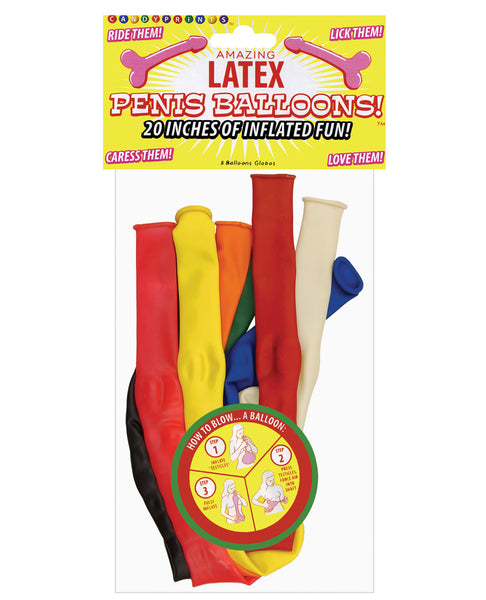 20 Inches of Inflatable Fun Penis Balloons - Bag of 8, Bachelorette & Party Supplies,- www.gspotzone.com