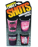 Party Shots Birthday Bitch - Asst. Pack of 4 Unbreakable
