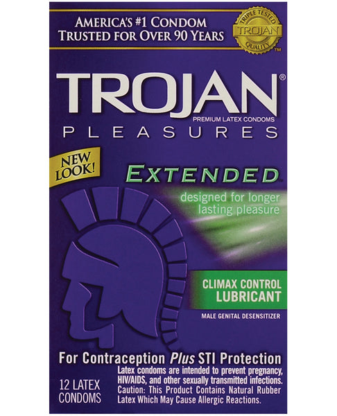 Trojan Extended Pleasure Condoms - Box of 12