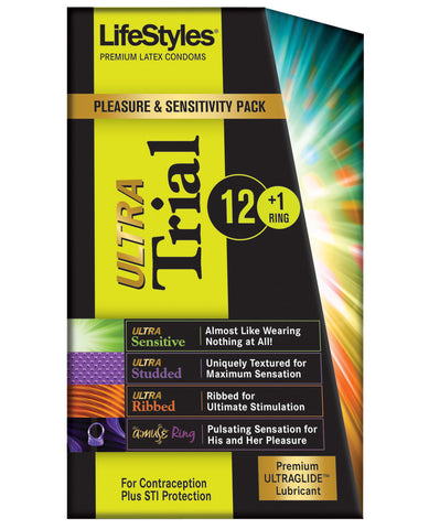 Lifestyles Condoms Ultra Trial Pleasure Pack - Box of 13