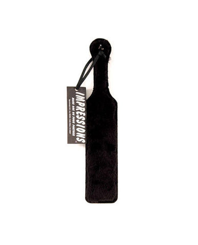 Leather Paddle w/Black Fur
