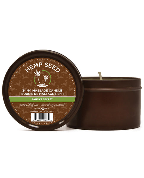 Earthly Body 3 in 1 Massage Candle - 6 oz Santa Secret