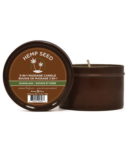 Earthly Body Suntouched Hemp Candle - 6.8 oz Round Tin Guavalava