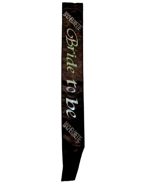 Bachelorette Bride To Be Non Flashing Sash - Black, Bachelorette & Party Supplies,- www.gspotzone.com