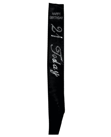 21 Today Non Flashing Sash w/Stones - Black, Bachelorette & Party Supplies,- www.gspotzone.com