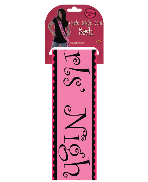 Bachelorette Fun Girls' Night Out Satin Sash - Pink, Bachelorette & Party Supplies,- www.gspotzone.com