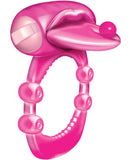 X-treme Vibe Pierced Tongue Pleasure Ring - Magenta