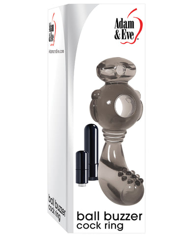 Adam & Eve Ball Buzzer Cock Ring - Smoke, Penis Enhancement,- www.gspotzone.com