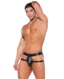 Zeus Wet Look Brief Style Jock Strap Black O/S
