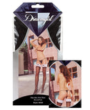 Sheer Thigh Highs w/Pink Lace Top  Black/Pink O/S