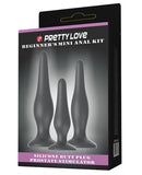 Pretty Love Beginner's Mini Anal Kit - Black Set of 3