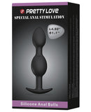 Pretty Love 4.92" Silicone Anal Plug w/Ball - Black